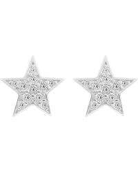 The Jewellery Stockroom - Sterling Pave Set Cz Star Stud Earrings - Lyst