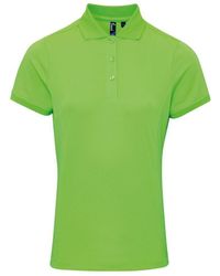 PREMIER - Coolchecker Korte Mouw Pique Polo T-shirt (neon Groen) - Lyst