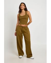 Boohoo - Ribber Racer Vest Top And Jogger Tracksuit - Lyst
