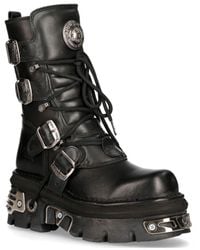 New Rock - Leather Gothic Mid-Calf Boots-373-S4 - Lyst