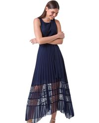 chinese dress ladies Roman Lace Pleated Dress for Women UK - Ladies Swing Midi A-line Ball  Cotton Special Occasion Party Formal Wedding Guest Mother of the Bride  Groom Fit & Flare Gowns