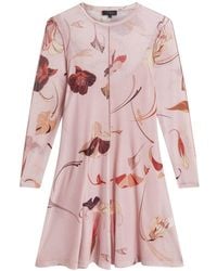 Ted Baker - Mesh Long Sleeve Light Midi Dress - Lyst