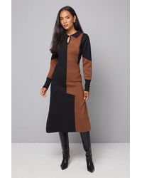 Wallis - Collared Geo Knitted Dress - Lyst