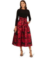Adrianna Papell - Combo Floral Jacquard Dress - Lyst