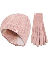 Heat Holders - Ladies Fleece Lined Thermal Hat & Gloves Set For Winter - Lyst
