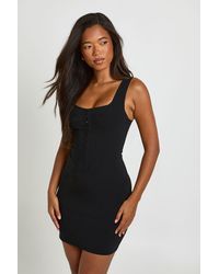 Boohoo - Bengaline Hook And Eye Mini Dress - Lyst