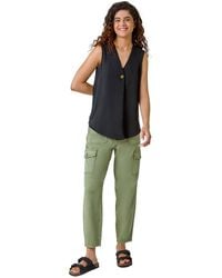 Roman - Pleat Front Button Detail V-Neck Vest - Lyst