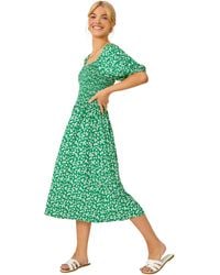 D.u.s.k - Ditsy Floral Print Shirred Dress - Lyst
