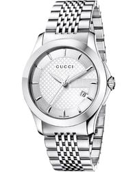 Gucci - Ya126401 G-Timeless Zilveren Wijzerplaat Herenhorloge - Lyst