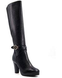 Dune - Ladies Sabrena Buckle-Detail Leather Knee-High Boots - Lyst