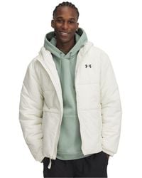 Under Armour - Solid Patterned Hooded Zipped Pocket Puffer Jacket - Lyst