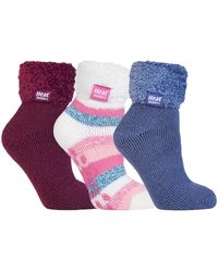 Heat Holders - Fluffy Slipper Bed Socks With Grips - Lyst