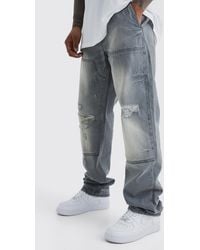 BoohooMAN - Relaxed Rigid Dirty Wash Carpenter Jeans - Lyst