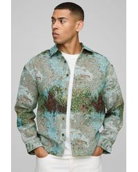 BoohooMAN - Regular Fit Tapestry Overshirt - Lyst