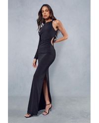 MissPap - Double Layer Slinky Cut Out Maxi Dress - Lyst