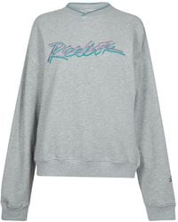 Reebok - Cropped Hooded Lettering Sweatshirt - Lyst
