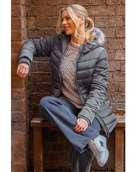 Roman - Faux Fur Hooded Quilt Coat - Lyst