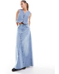 Object - Full Denim Maxi Skirt Co-Ord - Lyst