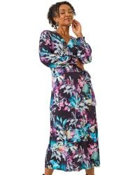 Roman - Petite Abstract Stretch Midi Dress - Lyst