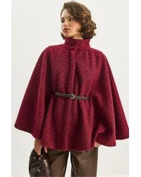 Bianco Lucci - Textured Oversized Overcoat With Button Closure - Lyst