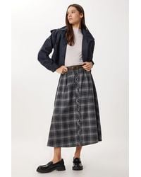 Happiness İstanbul - High Waist Midi Skirt With Button Closure - Lyst