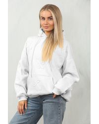 Femme Luxe - Oversized Crucifix Cross Embroidered Hoodie - Lyst