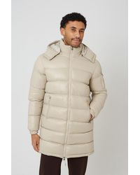 Brave Soul - Longline Hooded Padded Puffer Jacket - Lyst