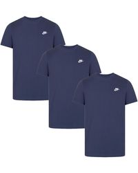 Nike - 3 Pack Sportswear Club T Shirt - Lyst