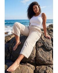 Roman - Curve Linen Mix Cropped Trousers - Lyst
