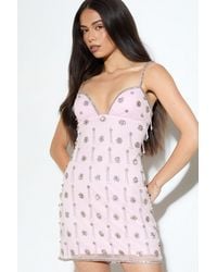 MissPap - Premium Embellished Sweetheart Mini Dress - Lyst