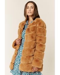 Gini London - Diagonal Geschnittene Kunstfell-Langarmjacke - Lyst