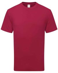 Fruit Of The Loom - Adult Cotton T-Shirt (Cranberry) - Lyst