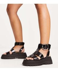 ASOS - Wide Fit Factor Buckle Hardware Fisherman Flat Sandals - Lyst