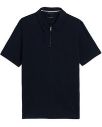 Ted Baker - Elgrave Regular Textured Half Zip Polo Shirt - Lyst