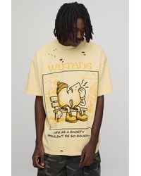 BoohooMAN - Oversized Extended Neck Wu Tang License Print T-Shirt - Lyst