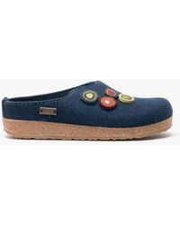 Haflinger - Kanon Felt Wide Fit Mule Slippers Denim Rubber - Lyst