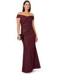 Adrianna Papell - Off Shoulder Jacquard Dress - Lyst
