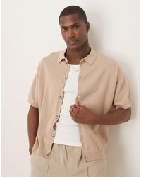 ASOS - Relaxed Lightweight Knitted Cotton Button Through Polo - Lyst