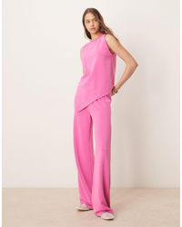 ASOS - Co-Ord Wide Leg Cupro Trouser - Lyst