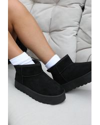 Where's That From - Wheres 'Calla' Flatform Fur Lining Ankle Boot - Lyst