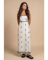 Urban Bliss - Embroidered Contast Trim Maxi Dress - Lyst