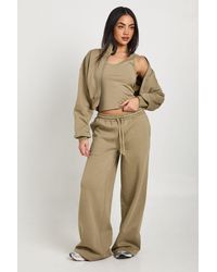 Boohoo - Funnel Neck Zip Through 3 Piece Straight Leg Tracksuit - Lyst