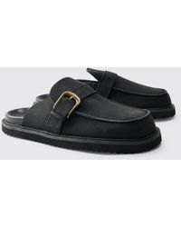 BoohooMAN - Chunky Buckle Pu Mule - Lyst