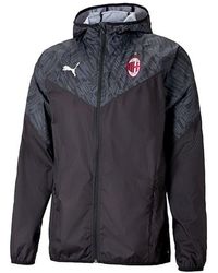 PUMA - Acm Warm-up Football Jacket Black-tango Red S - Lyst