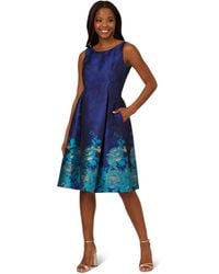 Adrianna Papell - Border Jacquard Dress - Lyst