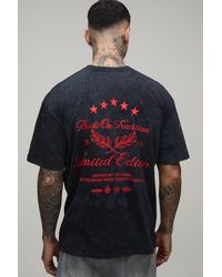 BoohooMAN - Tall Washed Oversized Built On Tradition Print T-Shirt Cotton - Lyst