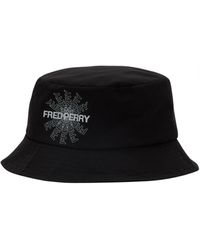 Fred Perry - Graphic Print Logo Canvas Bucket Hat - Lyst