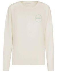 BOSS - 's Elina Active Sweatshirt In White - Lyst