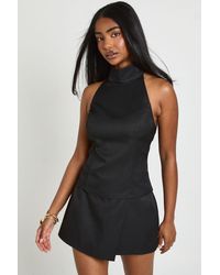 Boohoo - Crepe Wrap Mini Skort - Lyst