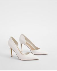 Boohoo - Patent Cut Out Basic Mid Height Court - Lyst
